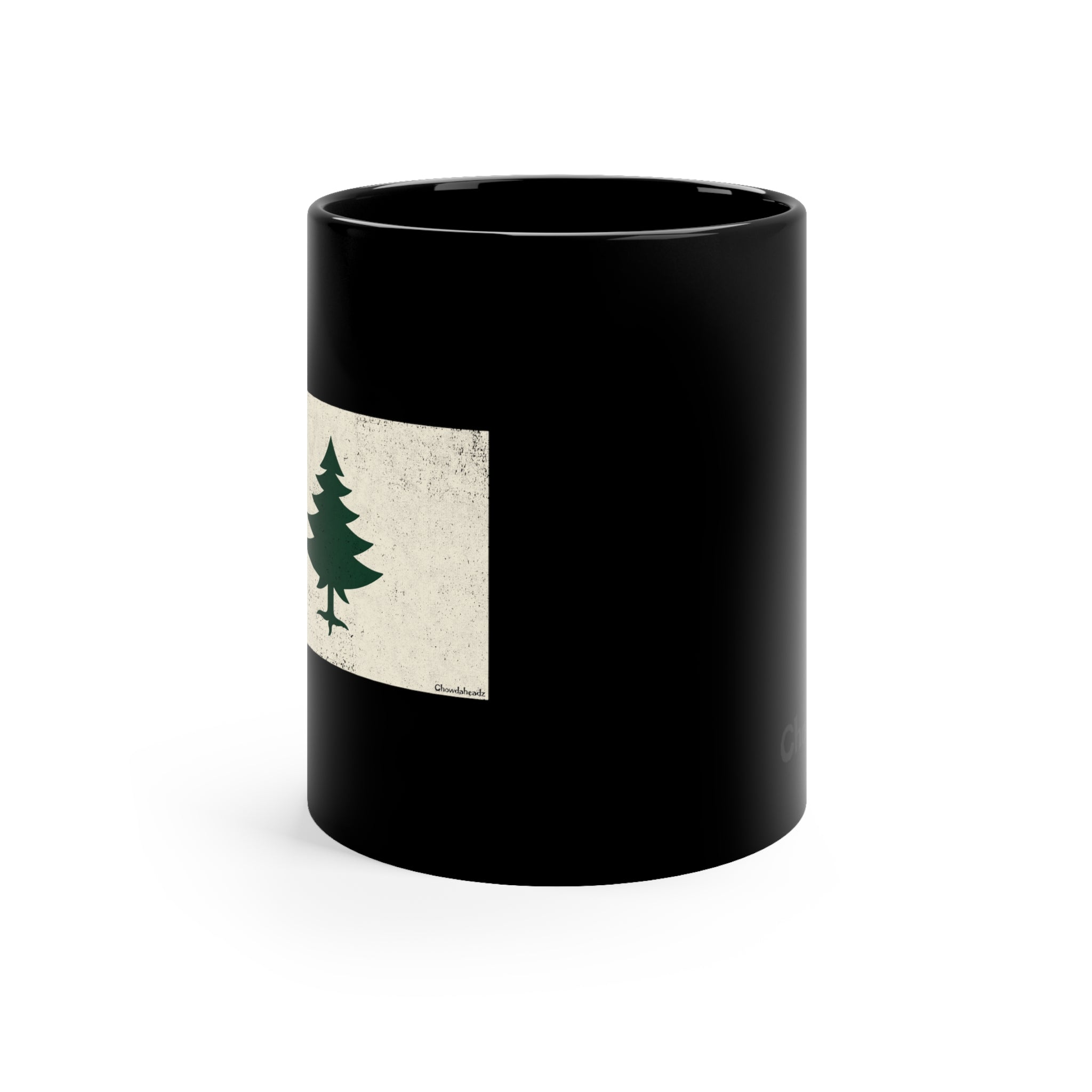 Vintage Maine Flag 11oz Black Mug - Chowdaheadz