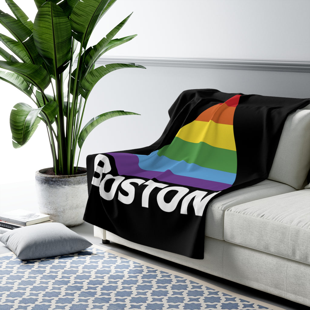 Boston Pride Sign Sherpa Fleece Blanket - Chowdaheadz