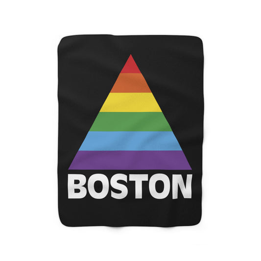 Boston Pride Sign Sherpa Fleece Blanket - Chowdaheadz