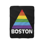 Boston Pride Sign Sherpa Fleece Blanket - Chowdaheadz