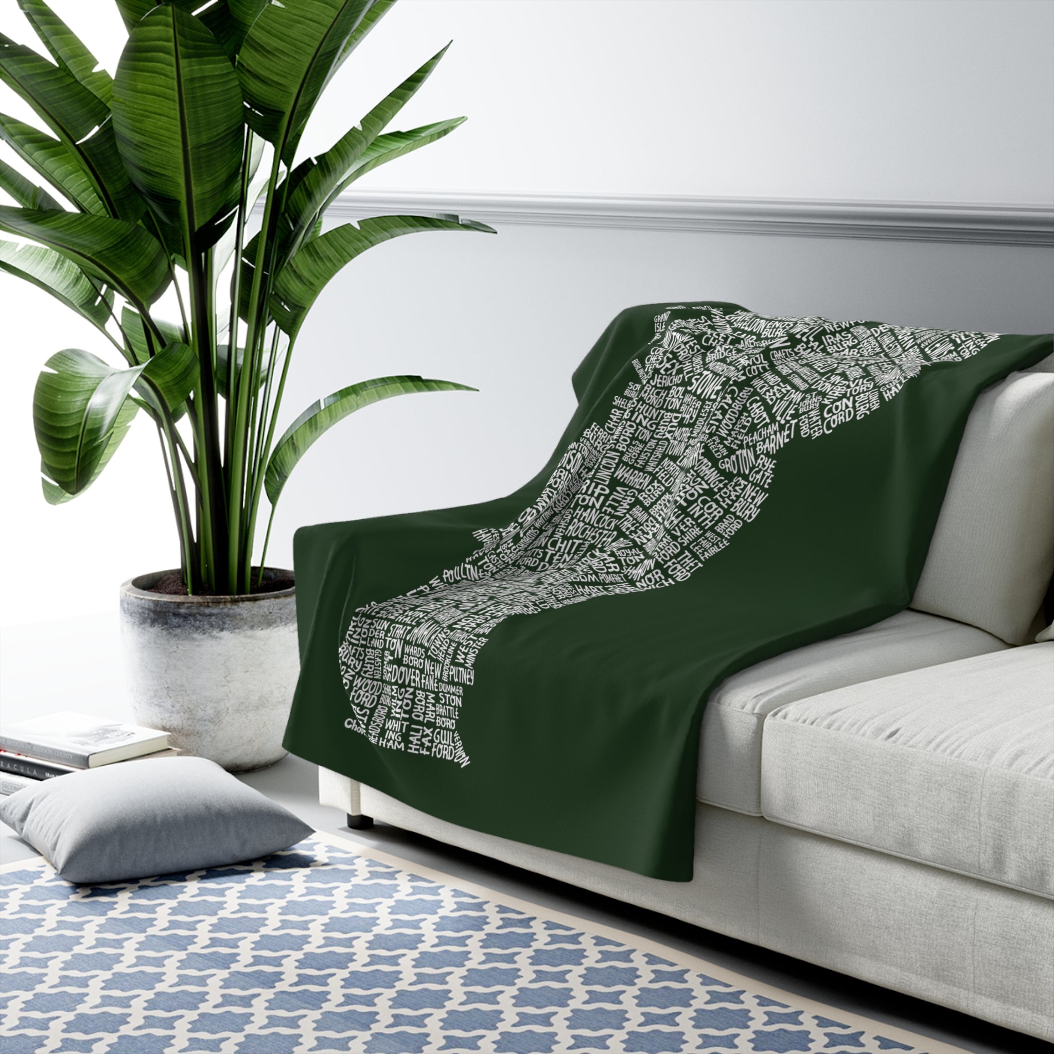 Vermont Cities & Towns Sherpa Fleece Blanket - Chowdaheadz