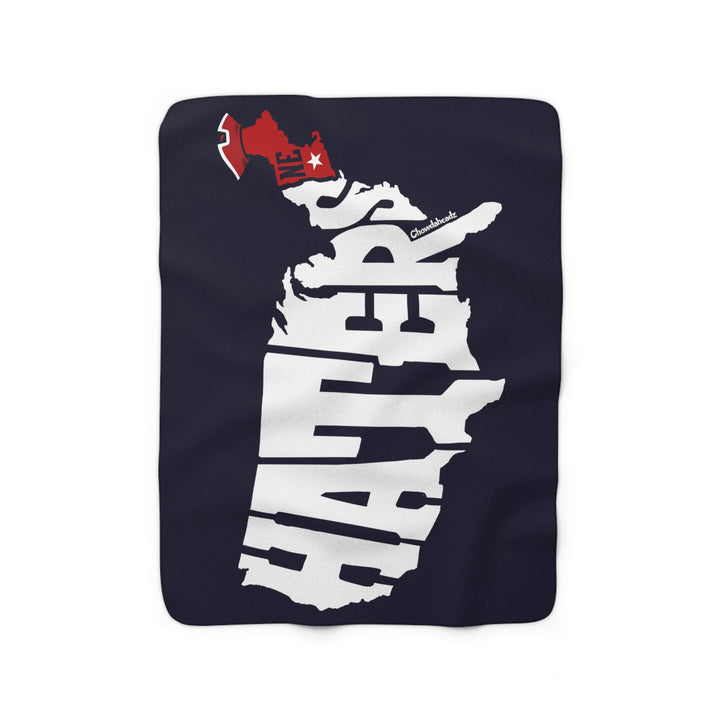 New England Haters Map Sherpa Fleece Blanket - Chowdaheadz