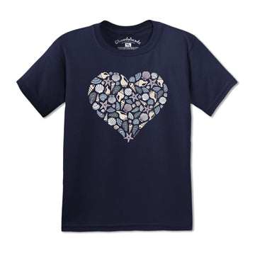 Seashell Heart Youth T-Shirt - Chowdaheadz