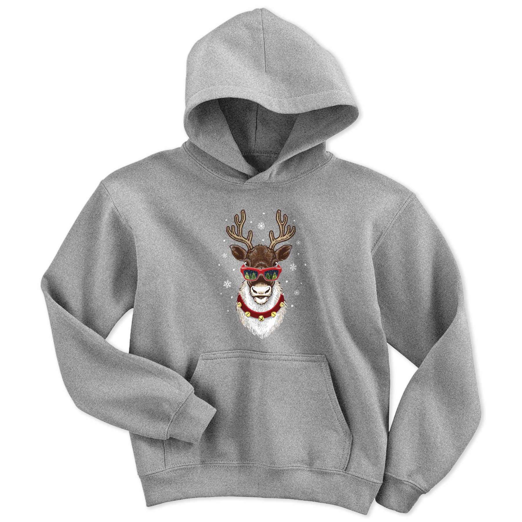 Cool Christmas Reindeer Youth Hoodie - Chowdaheadz