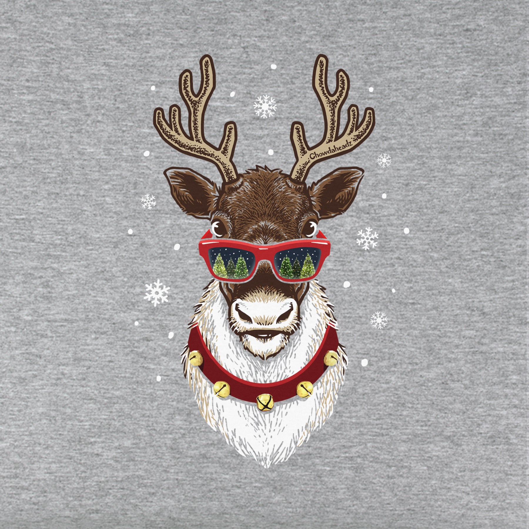 Cool Christmas Reindeer Youth T-Shirt - Chowdaheadz