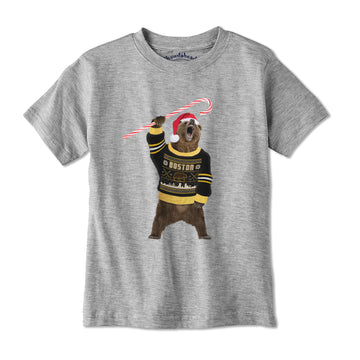 Boston Holiday Sweater Bear Youth T-Shirt - Chowdaheadz