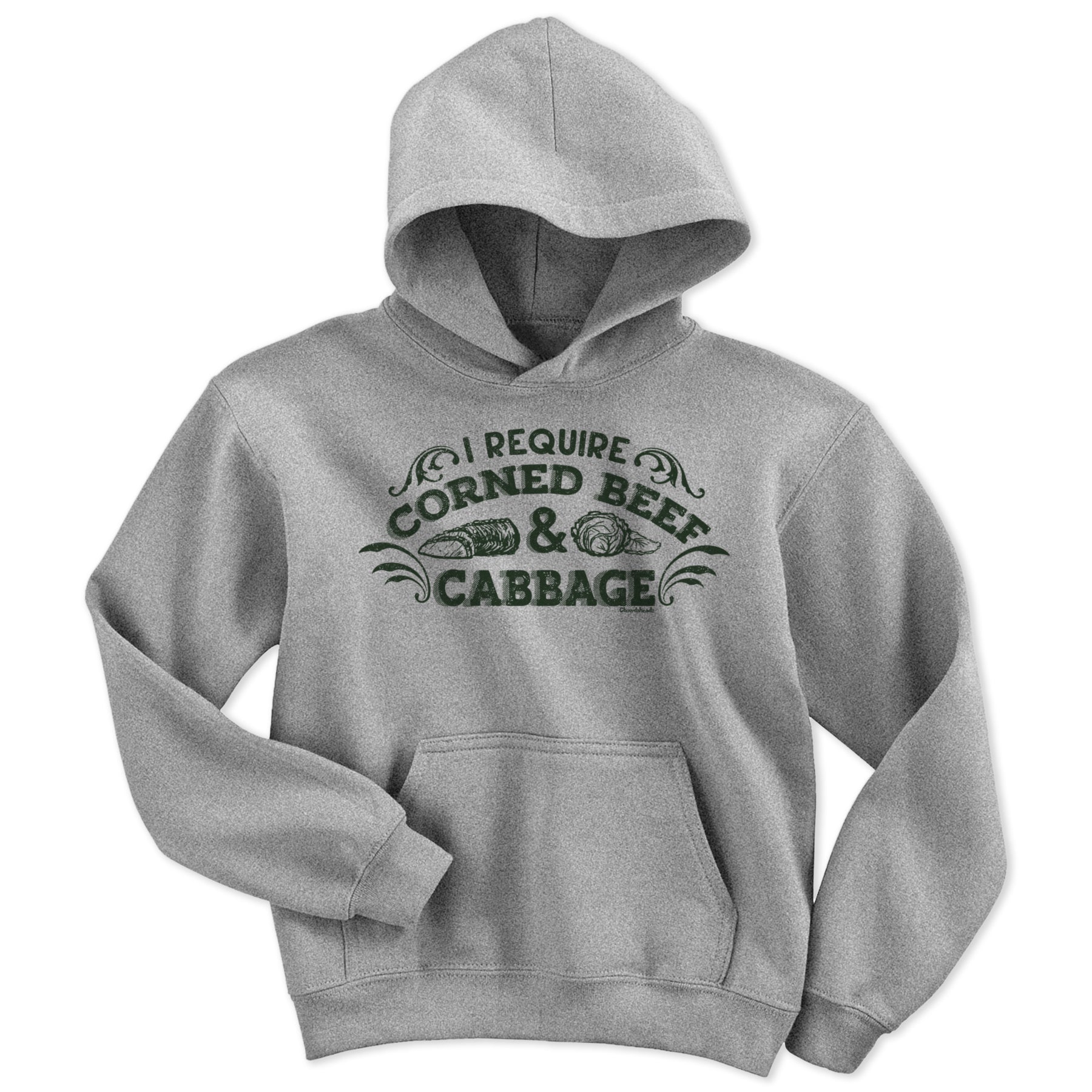 I Require Corned Beef and Cabbage Youth Hoodie - Chowdaheadz