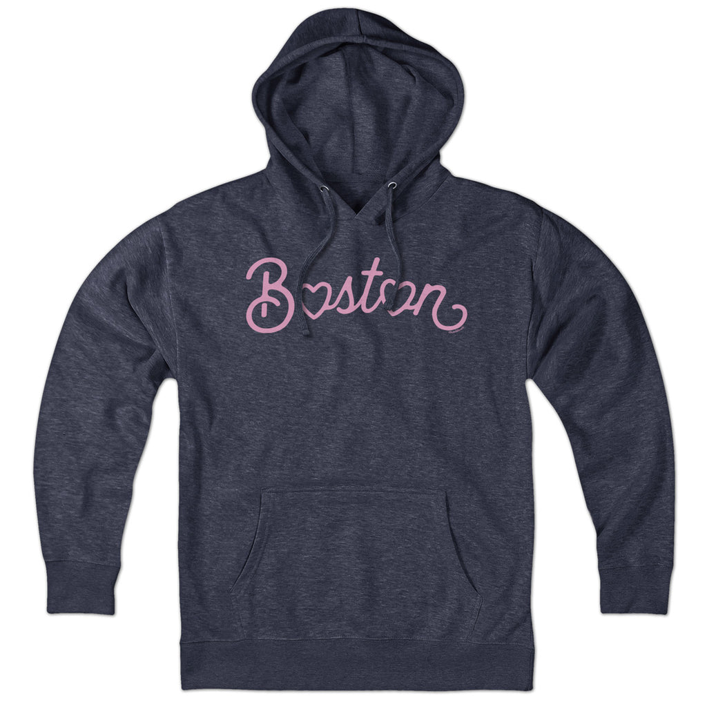 Boston Heart Script Hoodie - Chowdaheadz