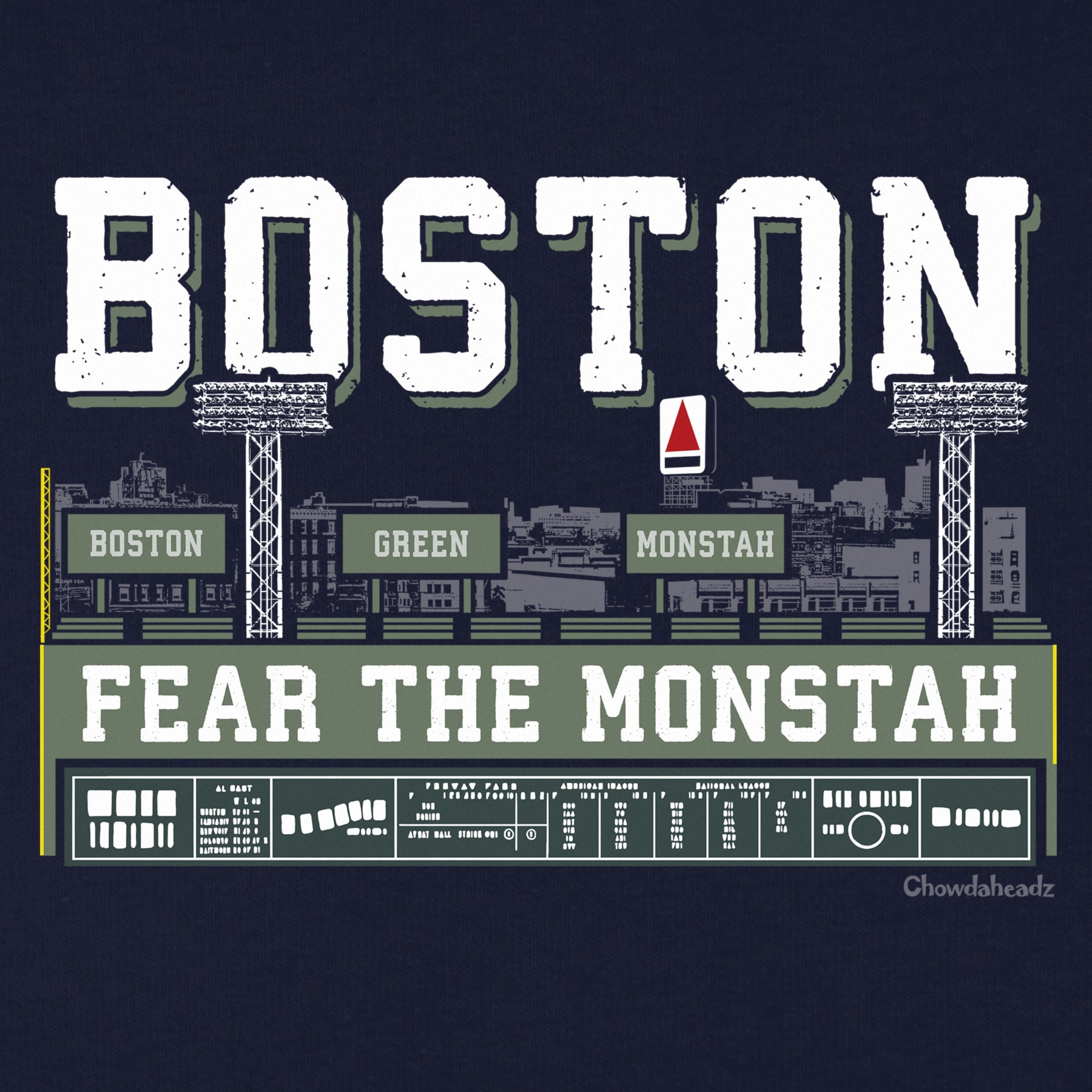 Boston Green Monstah Skyline Youth T-Shirt - Chowdaheadz