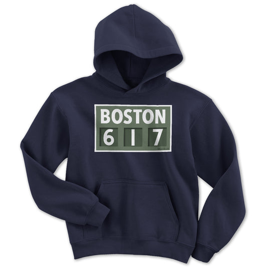 Boston 617 Scoreboard Youth Hoodie - Chowdaheadz