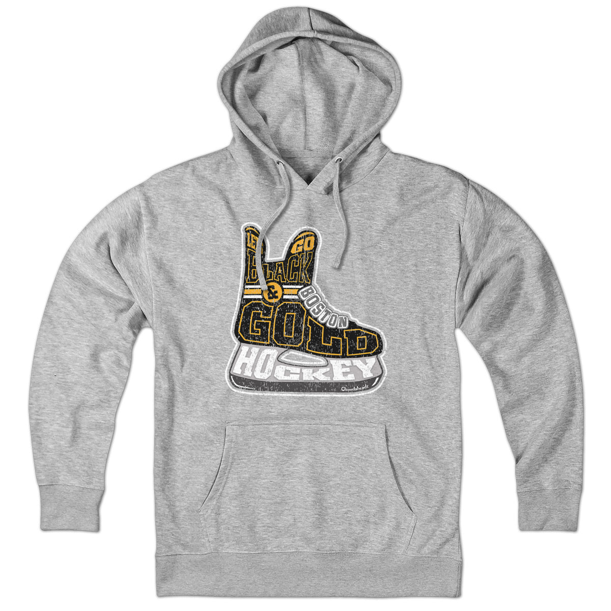 Black & Gold Boston Hockey Skate Hoodie - Chowdaheadz