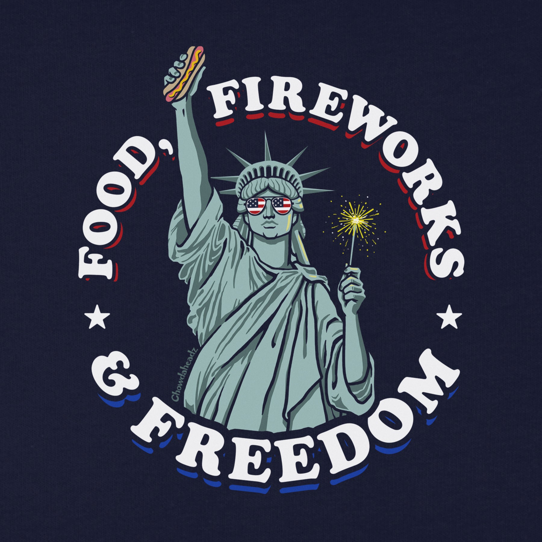 Food Fireworks & Freedom Youth T-Shirt - Chowdaheadz