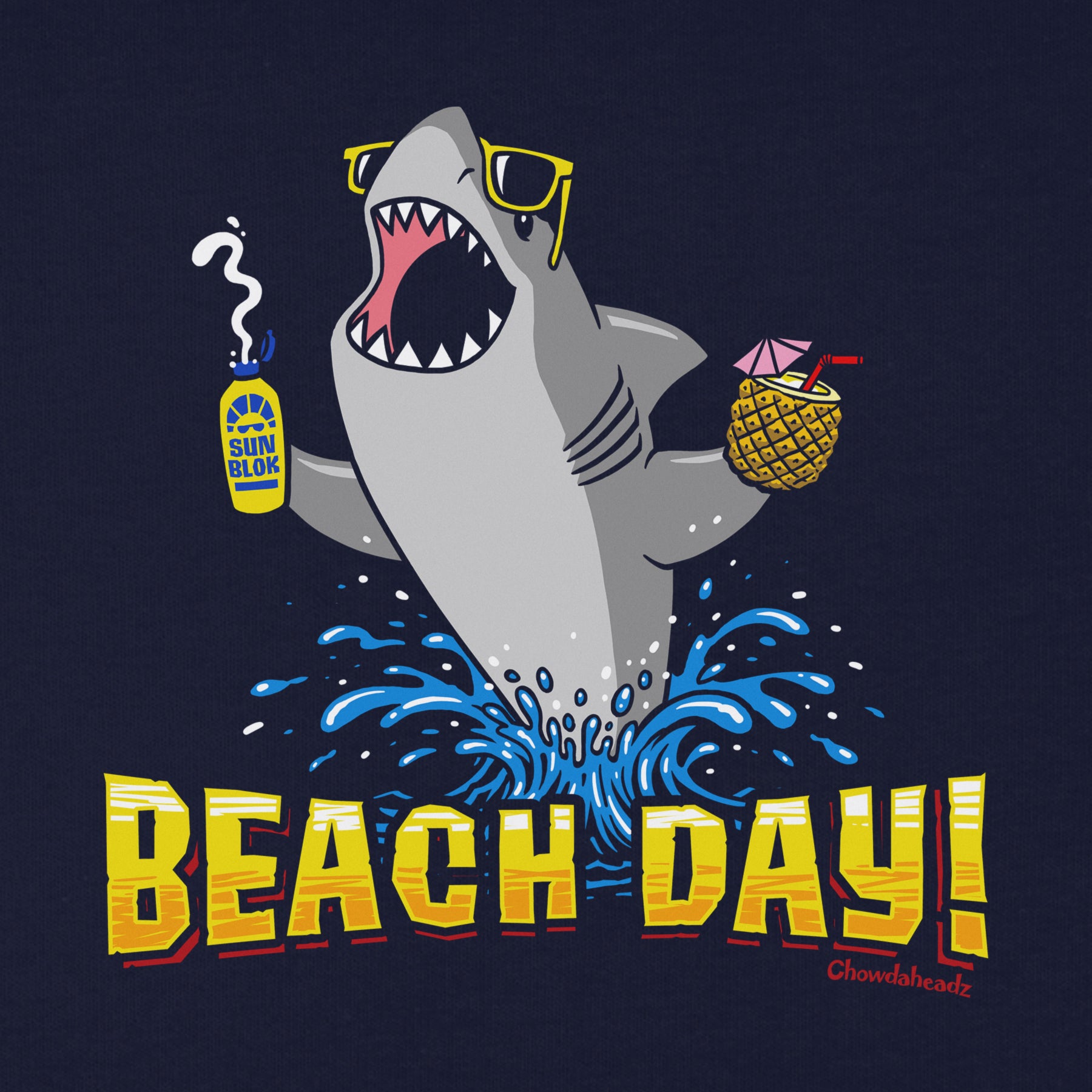 Beach Day Shark Youth T-Shirt - Chowdaheadz