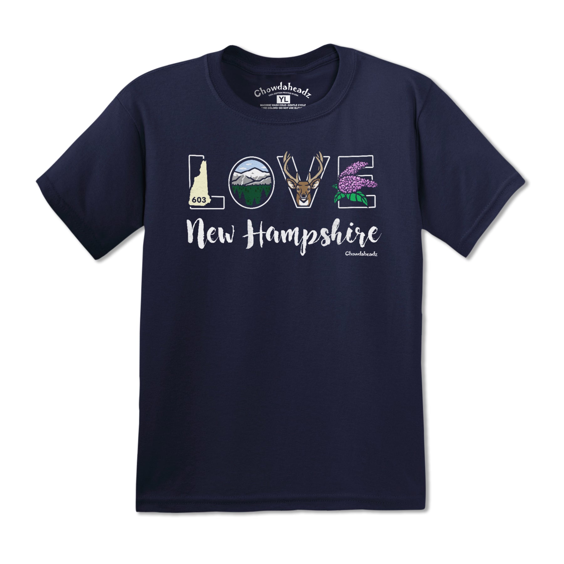 Lifestyle Love New Hampshire Youth T-Shirt - Chowdaheadz