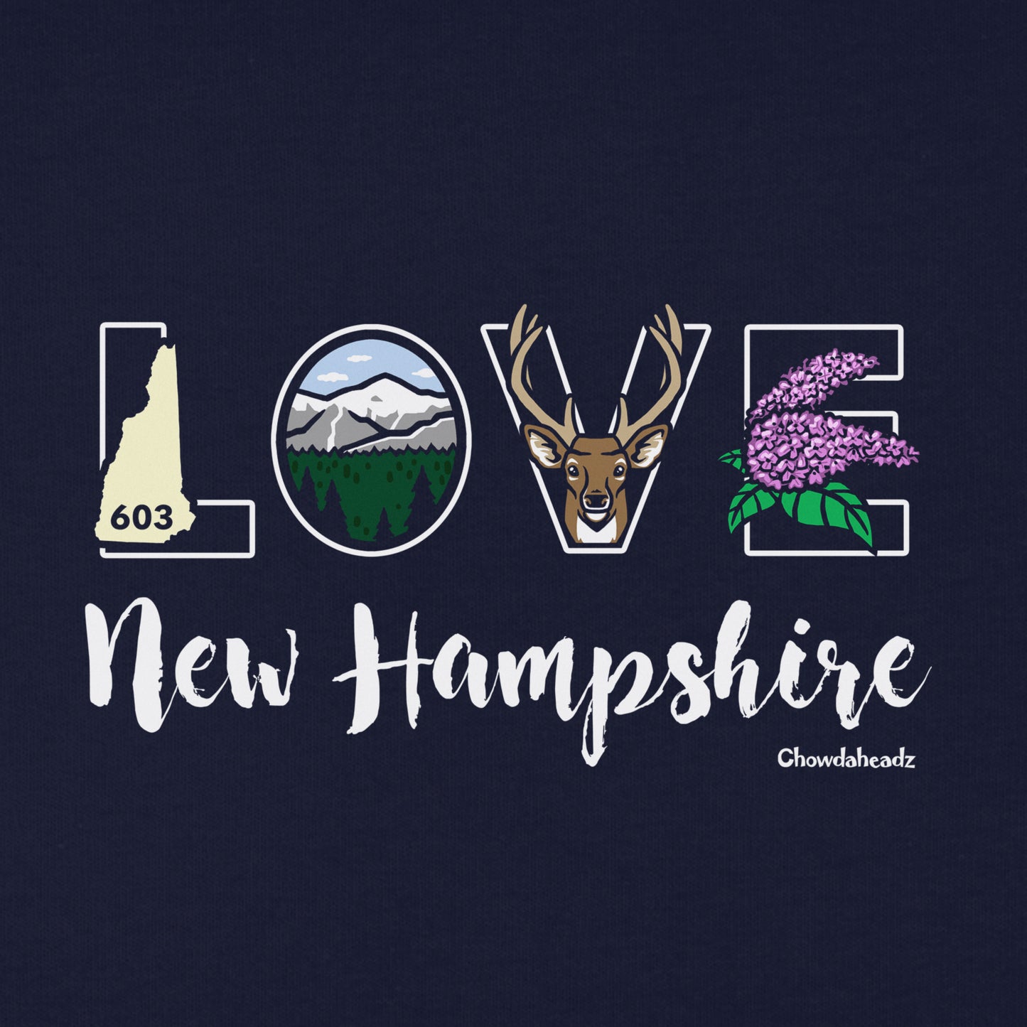 Lifestyle Love New Hampshire Youth Hoodie - Chowdaheadz