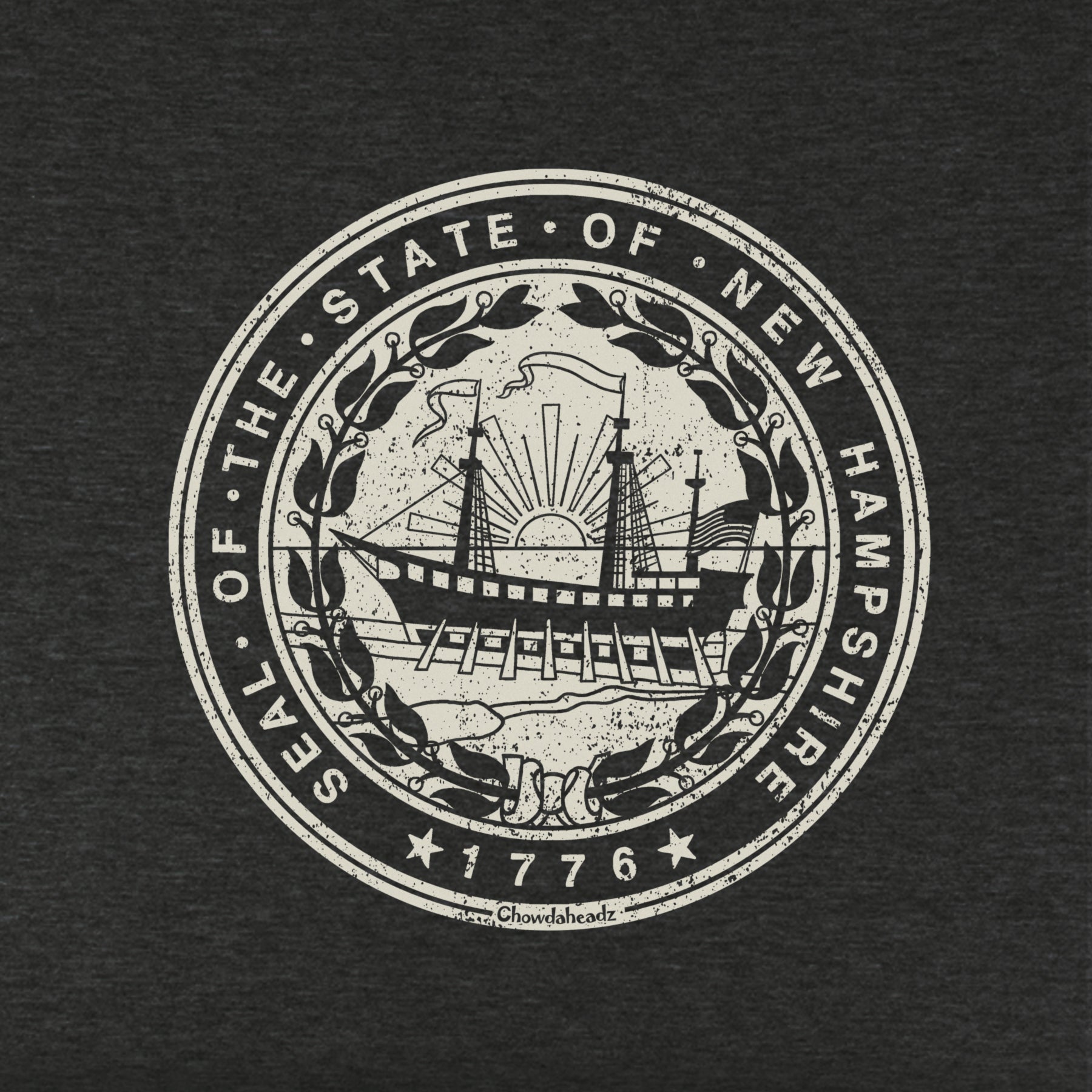 New Hampshire State Seal Youth T-Shirt - Chowdaheadz