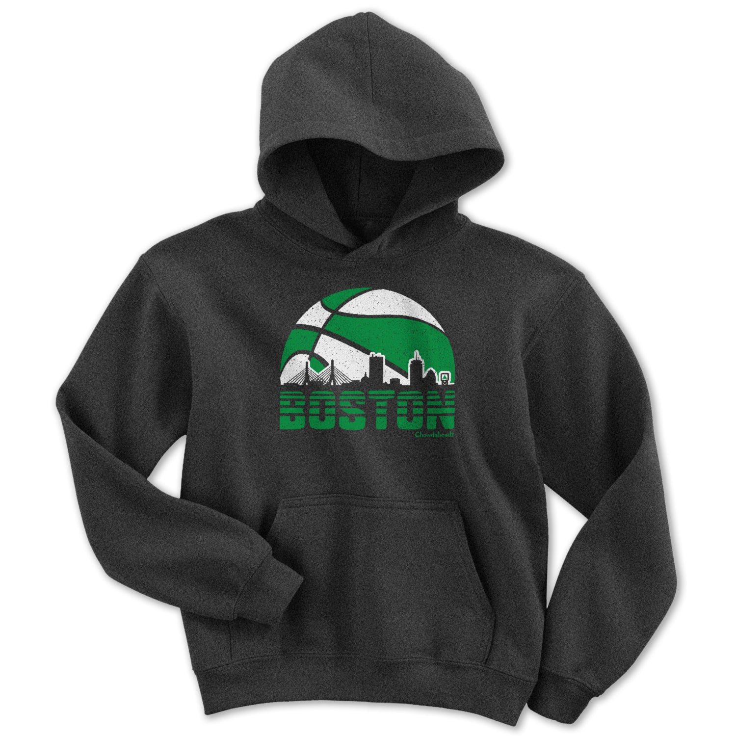 Boston Basketball Skyline Youth Hoodie - Chowdaheadz