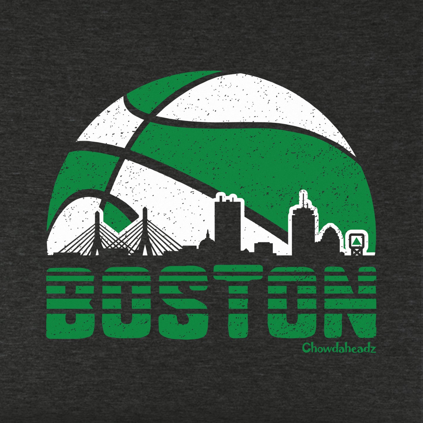 Boston Basketball Skyline Youth Hoodie - Chowdaheadz