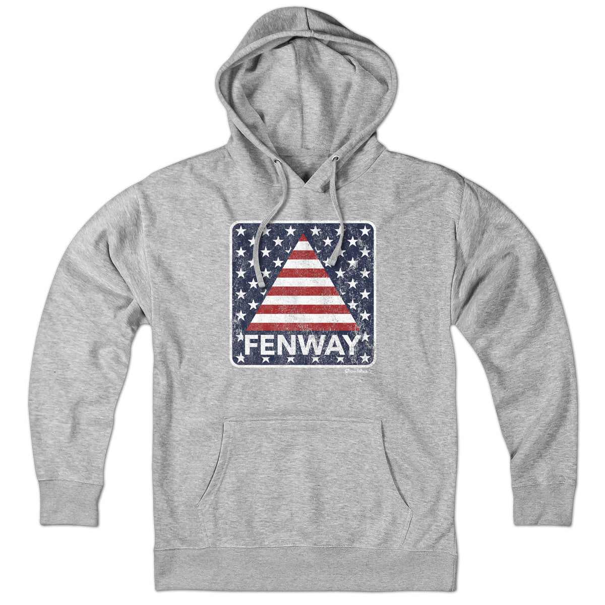 Fenway Stars & Stripes hoodie with Fenway-sign-meets-flag graphic — Boston patriotic baseball hoodie