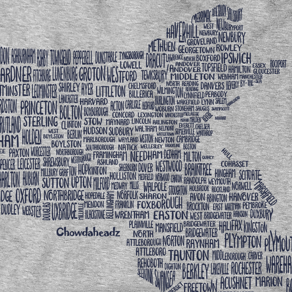 Massachusetts Cities & Towns Hoodie - Chowdaheadz