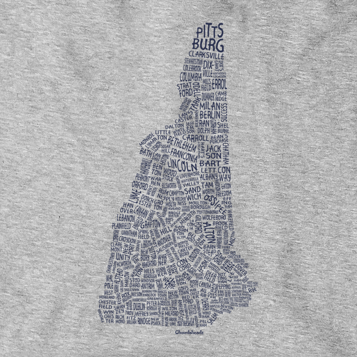 New Hampshire Cities & Towns Hoodie - Chowdaheadz