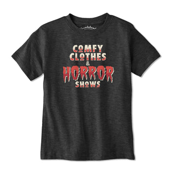 Comfy Cloths And Horror Shows Youth T-Shirt - Chowdaheadz