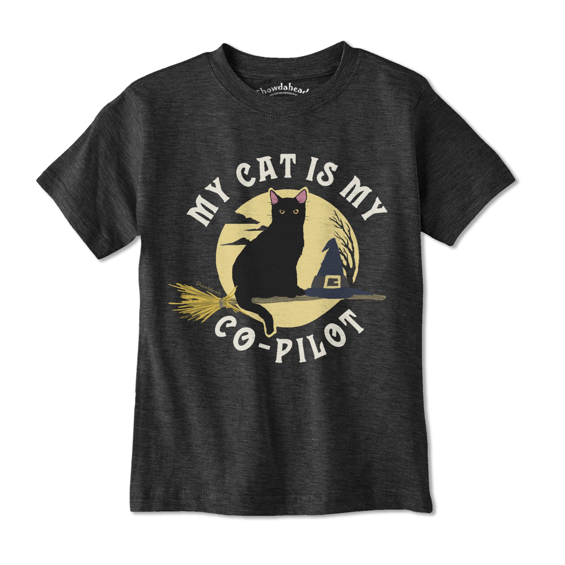 My Cat is My Co-pilot Youth T-Shirt - Chowdaheadz