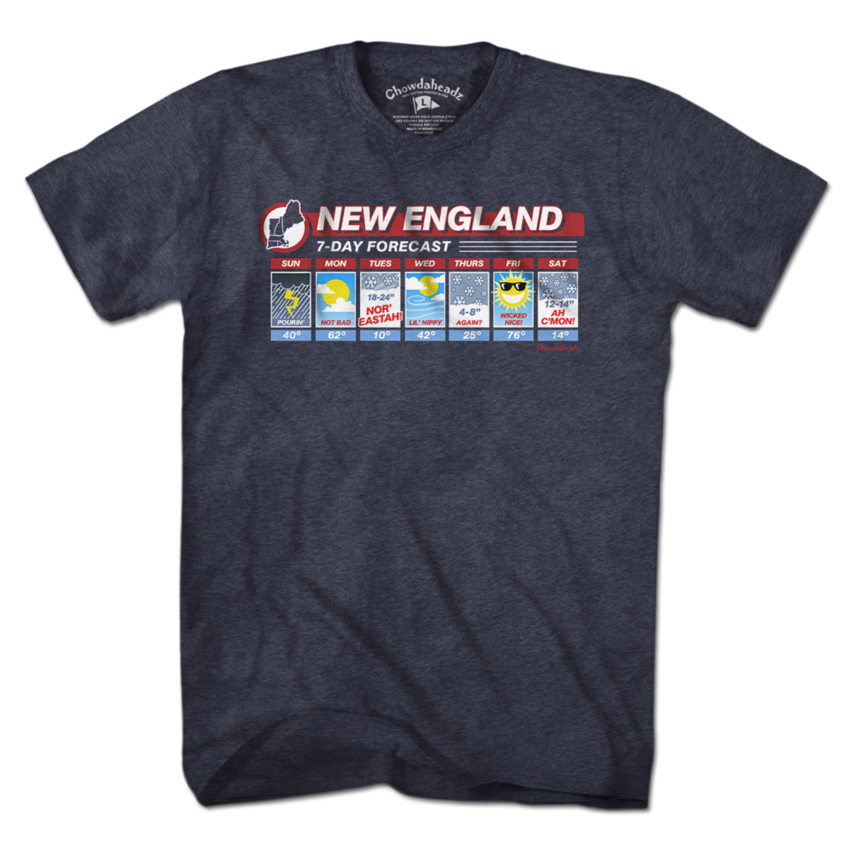 New England Weather T-Shirt - Chowdaheadz