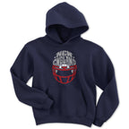 New England Football Helmet Youth Hoodie - Chowdaheadz