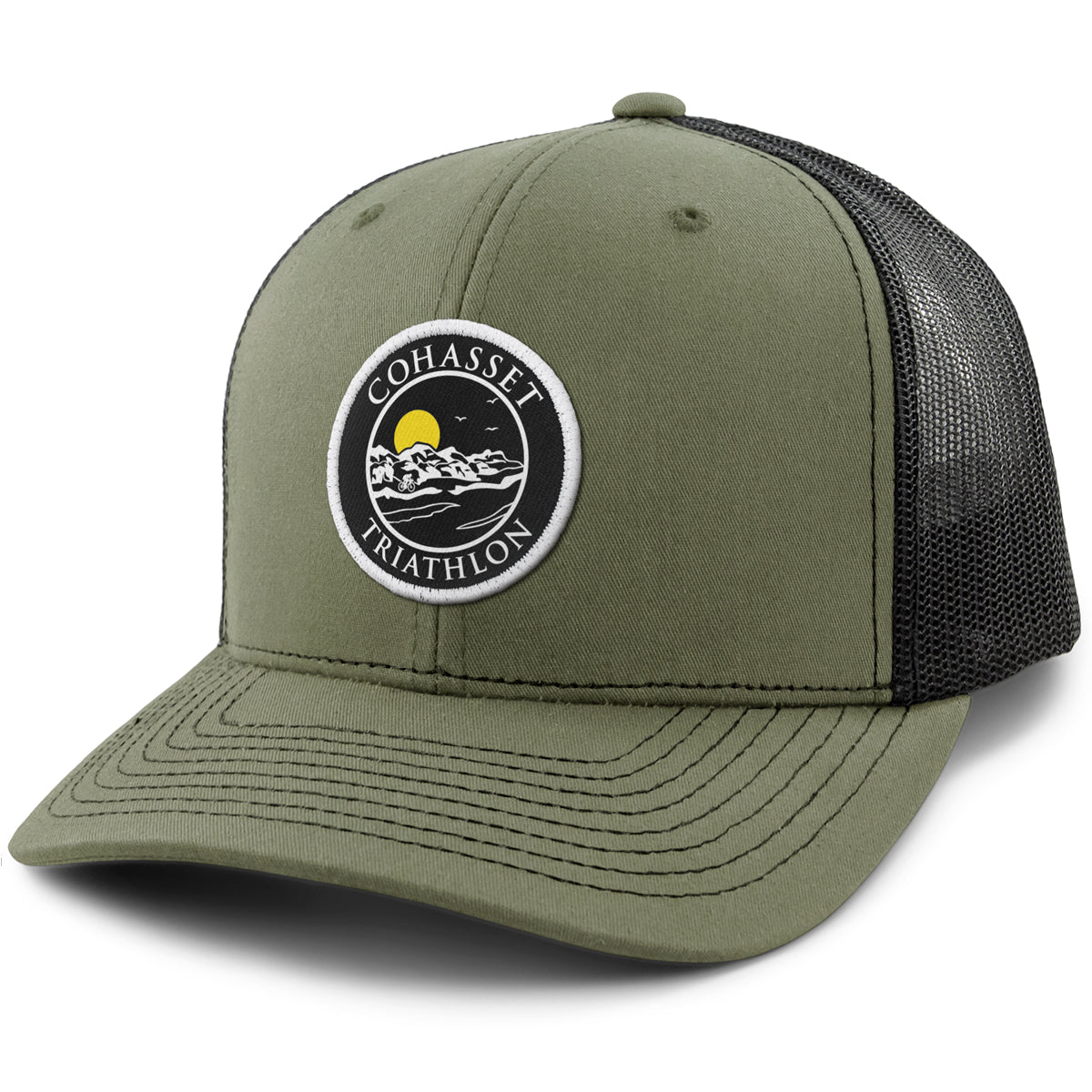 Cohasset Triathlon Blackout Patch Classic Snapback Trucker - Chowdaheadz