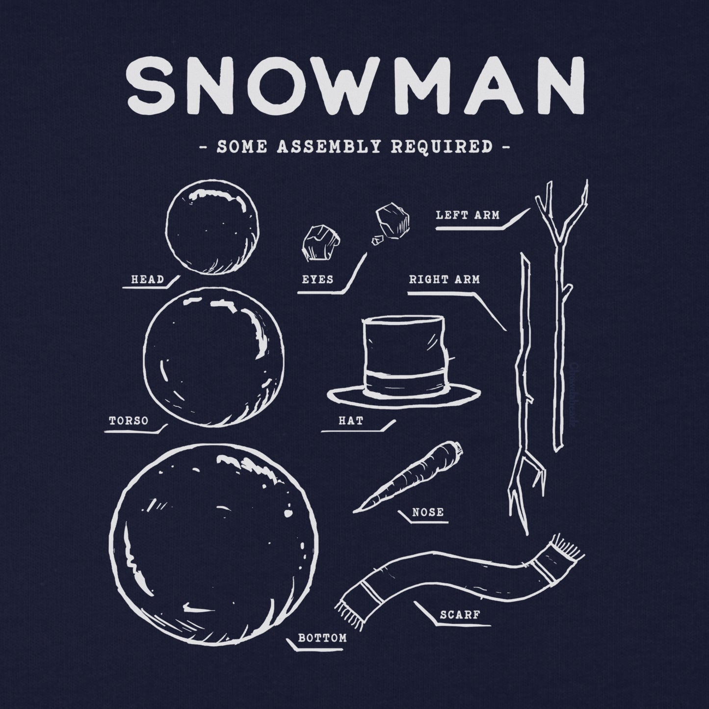 Snowman Blueprint Youth T-Shirt - Chowdaheadz