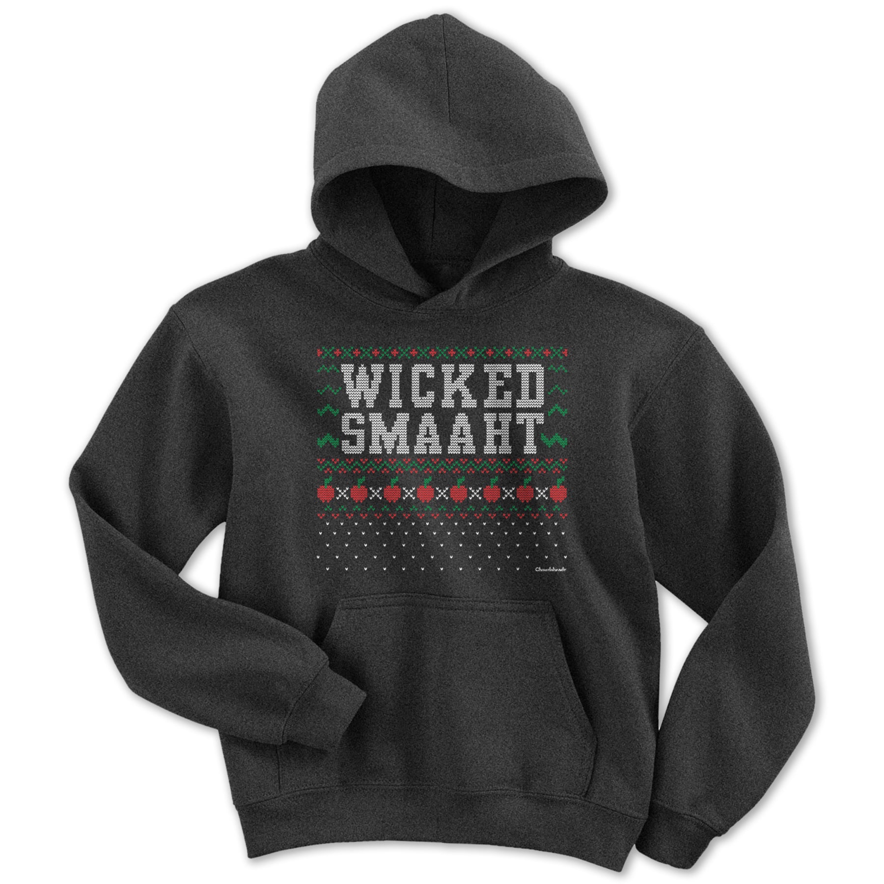 Wicked Smaaht Ugly Holiday Sweater Youth Hoodie - Chowdaheadz