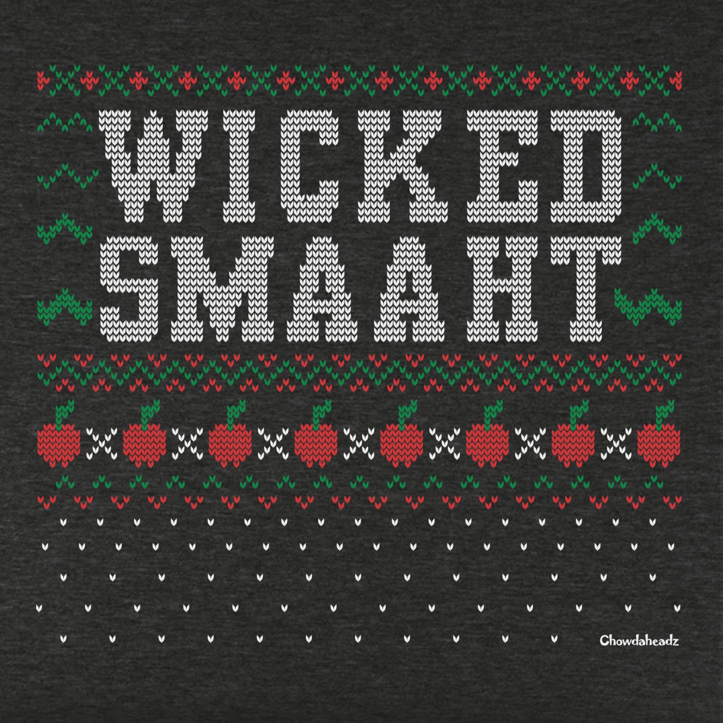 Wicked Smaaht Ugly Holiday Sweater Youth Hoodie - Chowdaheadz