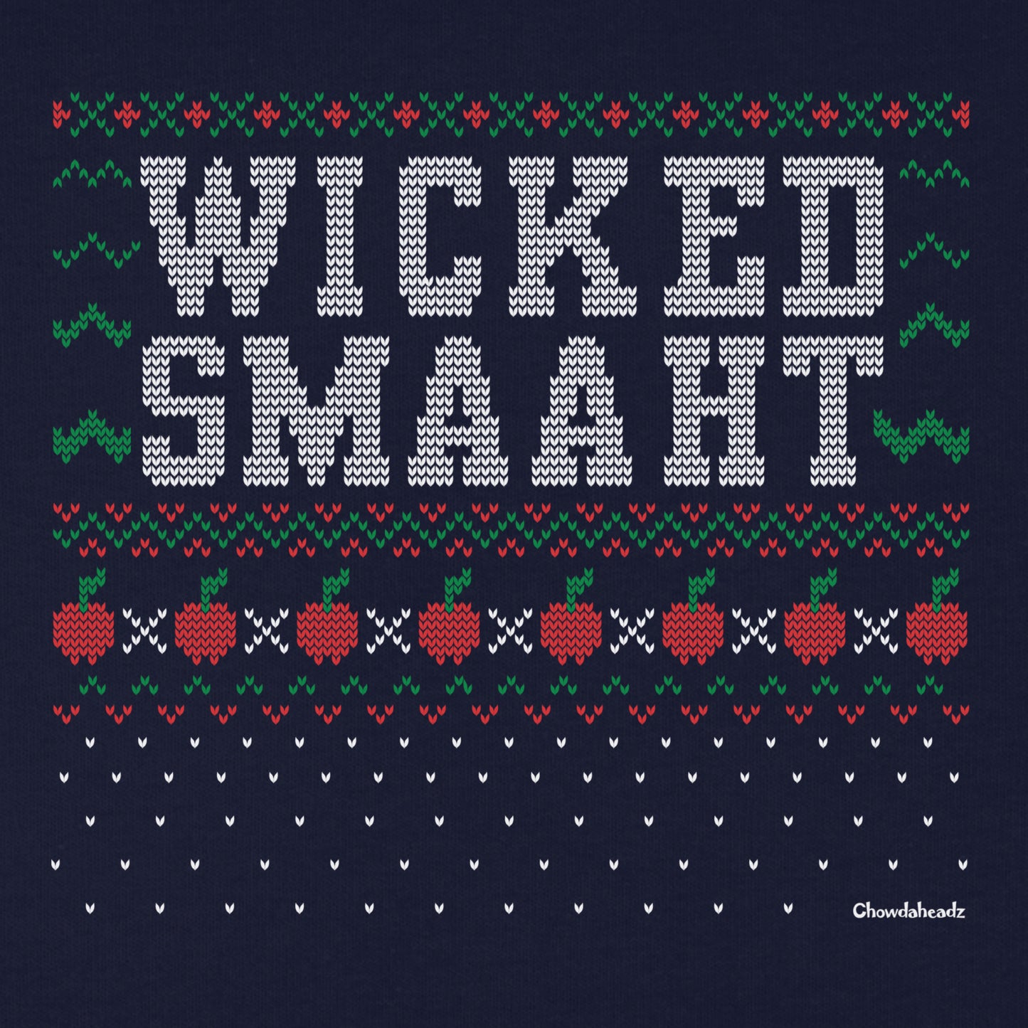 Wicked Smaaht Ugly Holiday Sweater Youth T-Shirt - Chowdaheadz