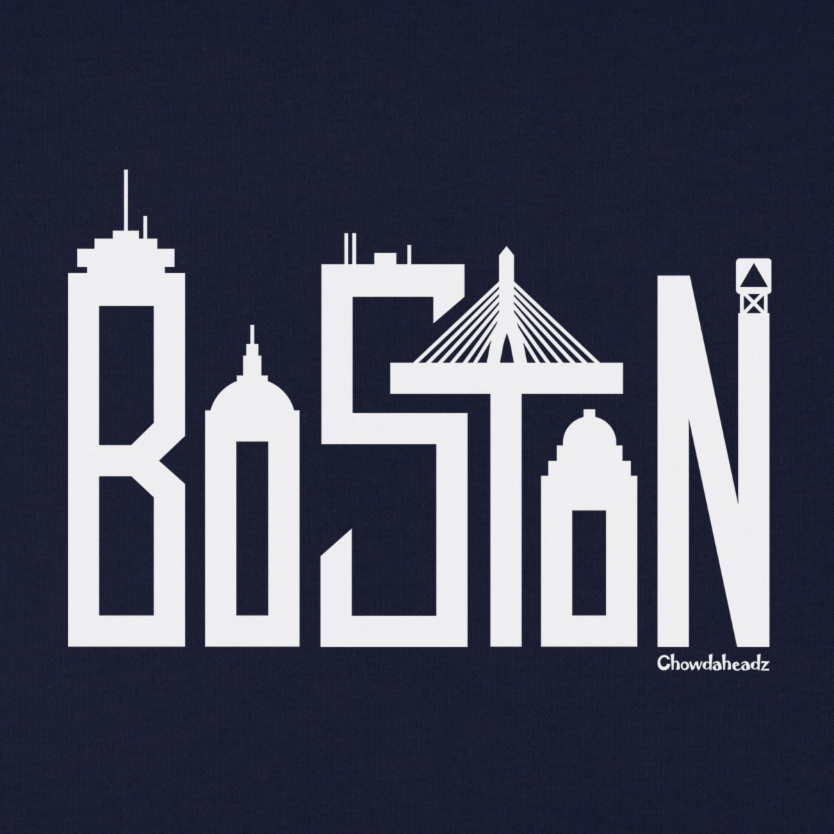 Boston Skyline Letters Youth Hoodie - Chowdaheadz