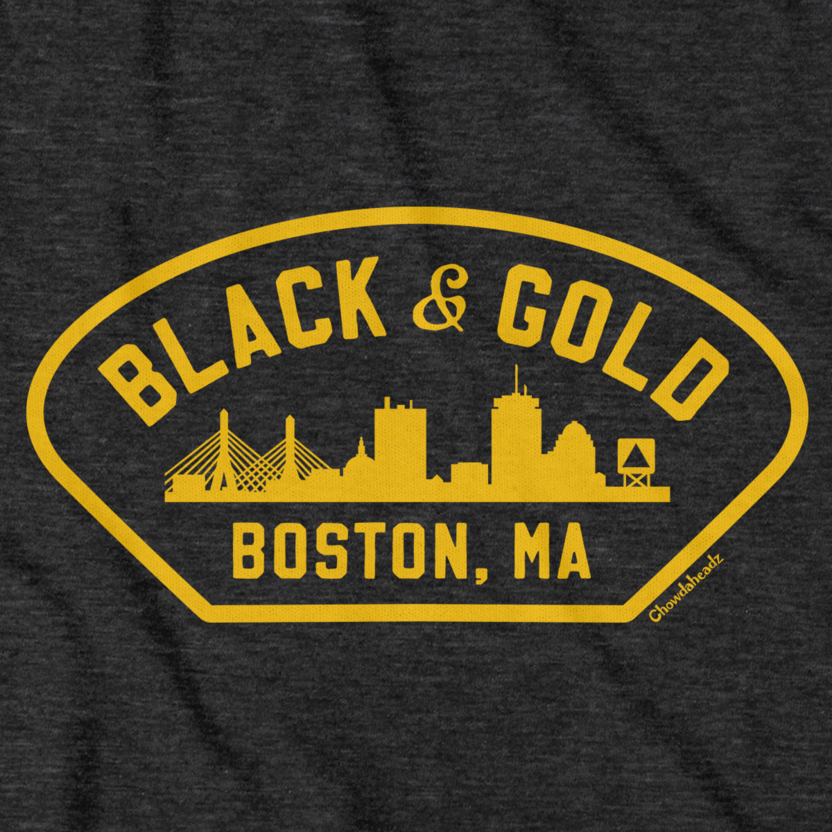 Black & Gold Boston Naval T-Shirt - Chowdaheadz