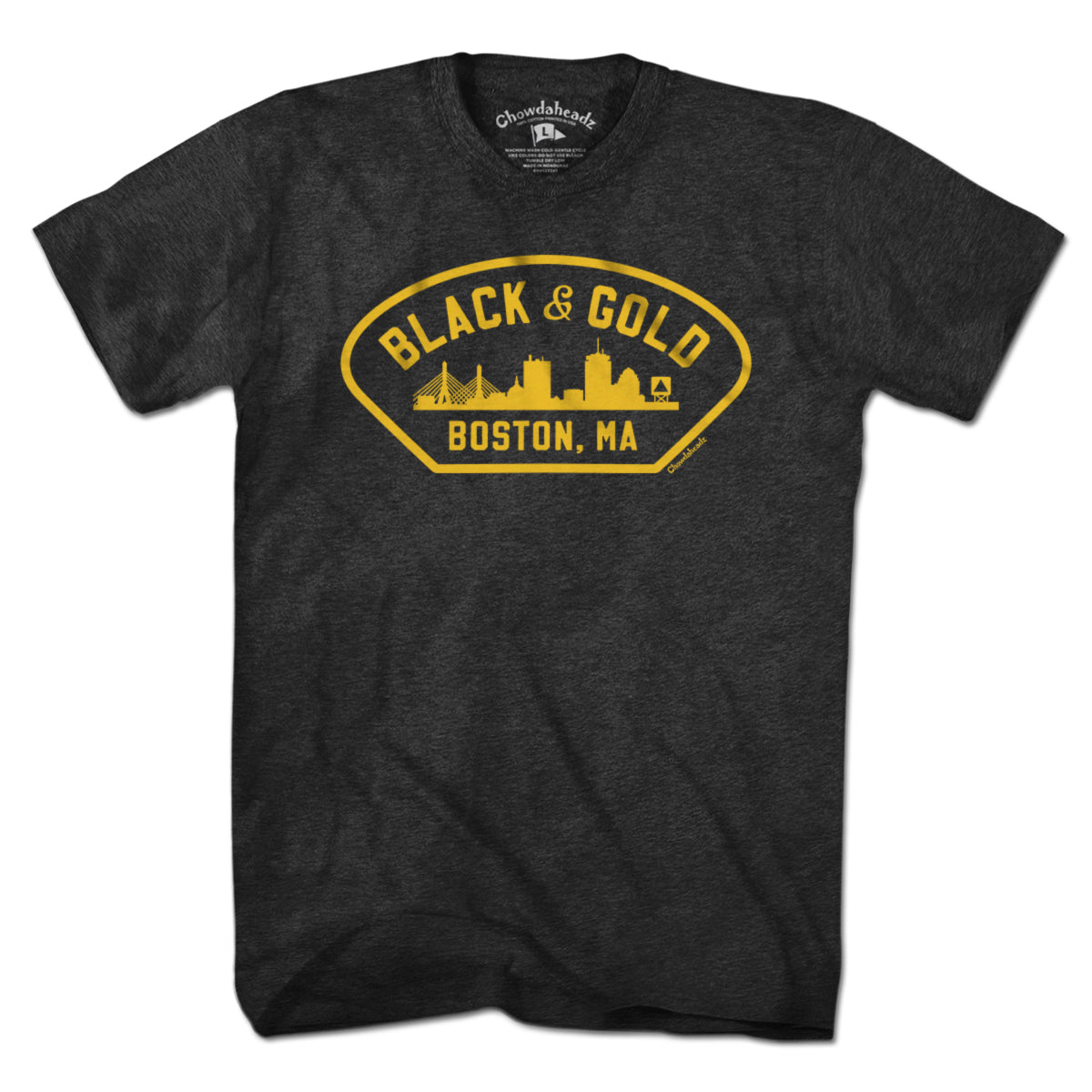 Black & Gold Boston Naval T-Shirt - Chowdaheadz