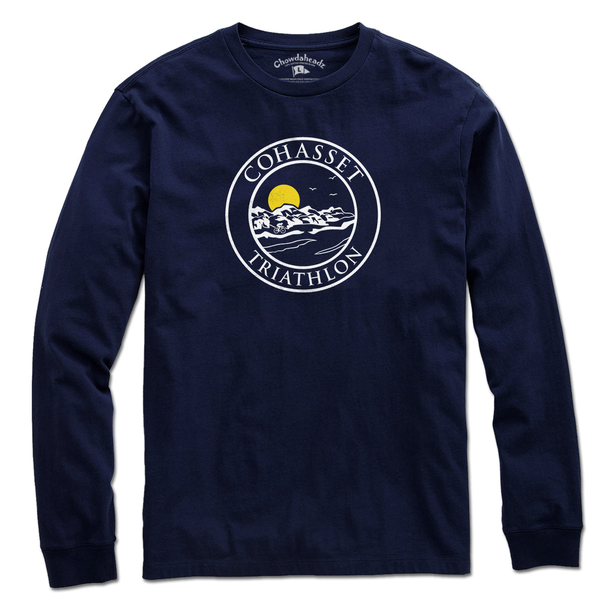 Cohasset Triathlon White Logo T-Shirt - Chowdaheadz