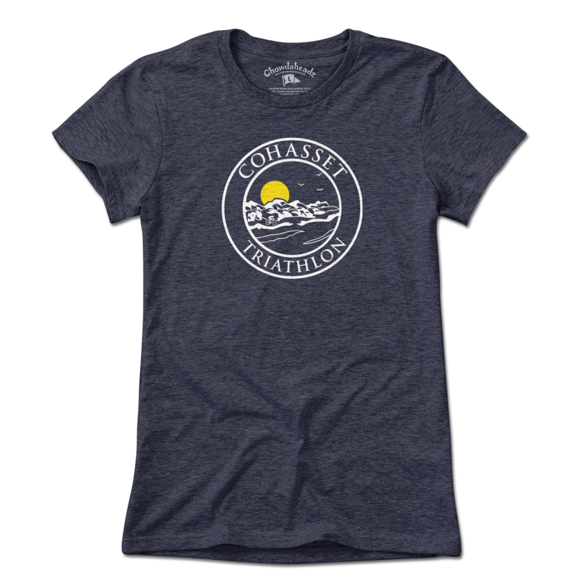 Cohasset Triathlon White Logo T-Shirt - Chowdaheadz