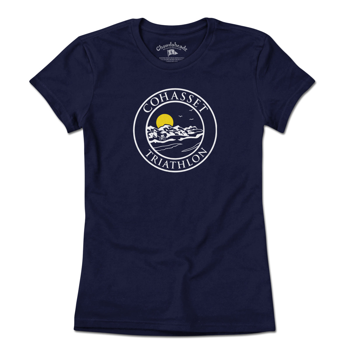 Cohasset Triathlon White Logo T-Shirt - Chowdaheadz