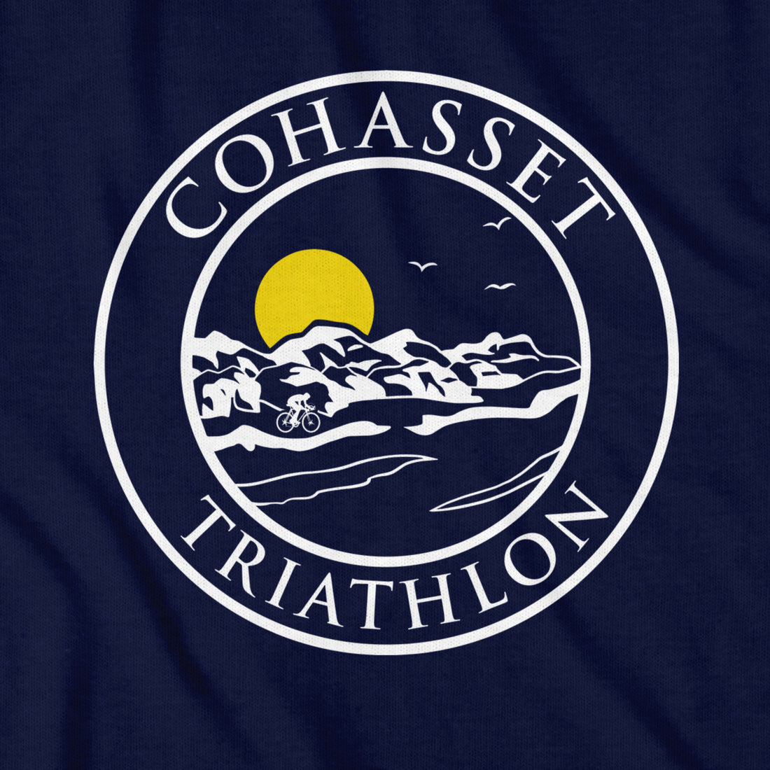 Cohasset Triathlon White Logo T-Shirt - Chowdaheadz