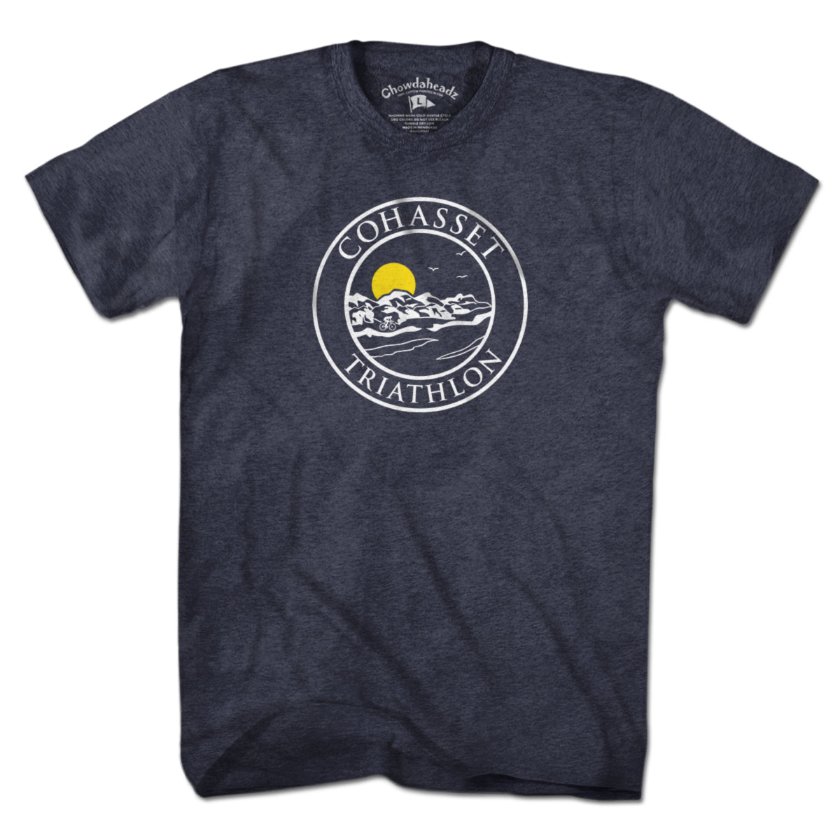 Cohasset Triathlon White Logo T-Shirt - Chowdaheadz
