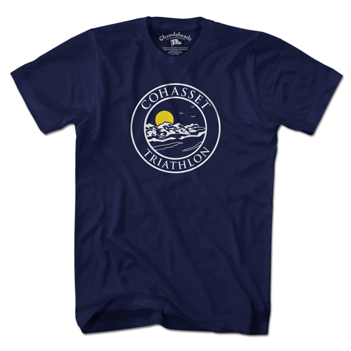 Cohasset Triathlon White Logo T-Shirt - Chowdaheadz