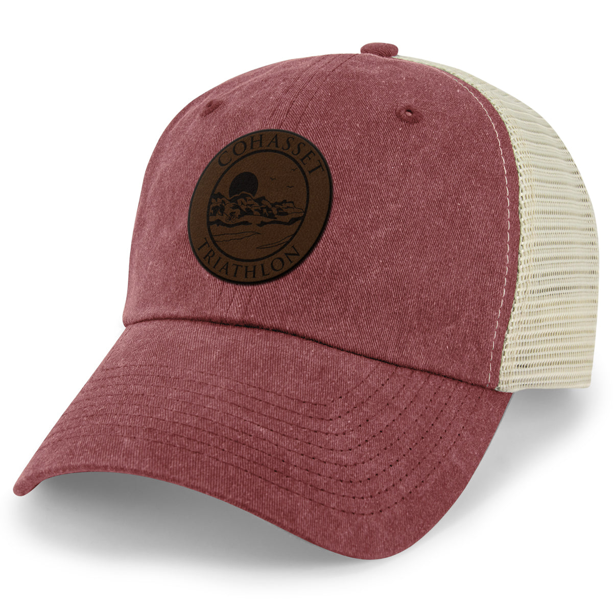 Cohasset Triathlon Leather Patch Relaxed Trucker - Chowdaheadz