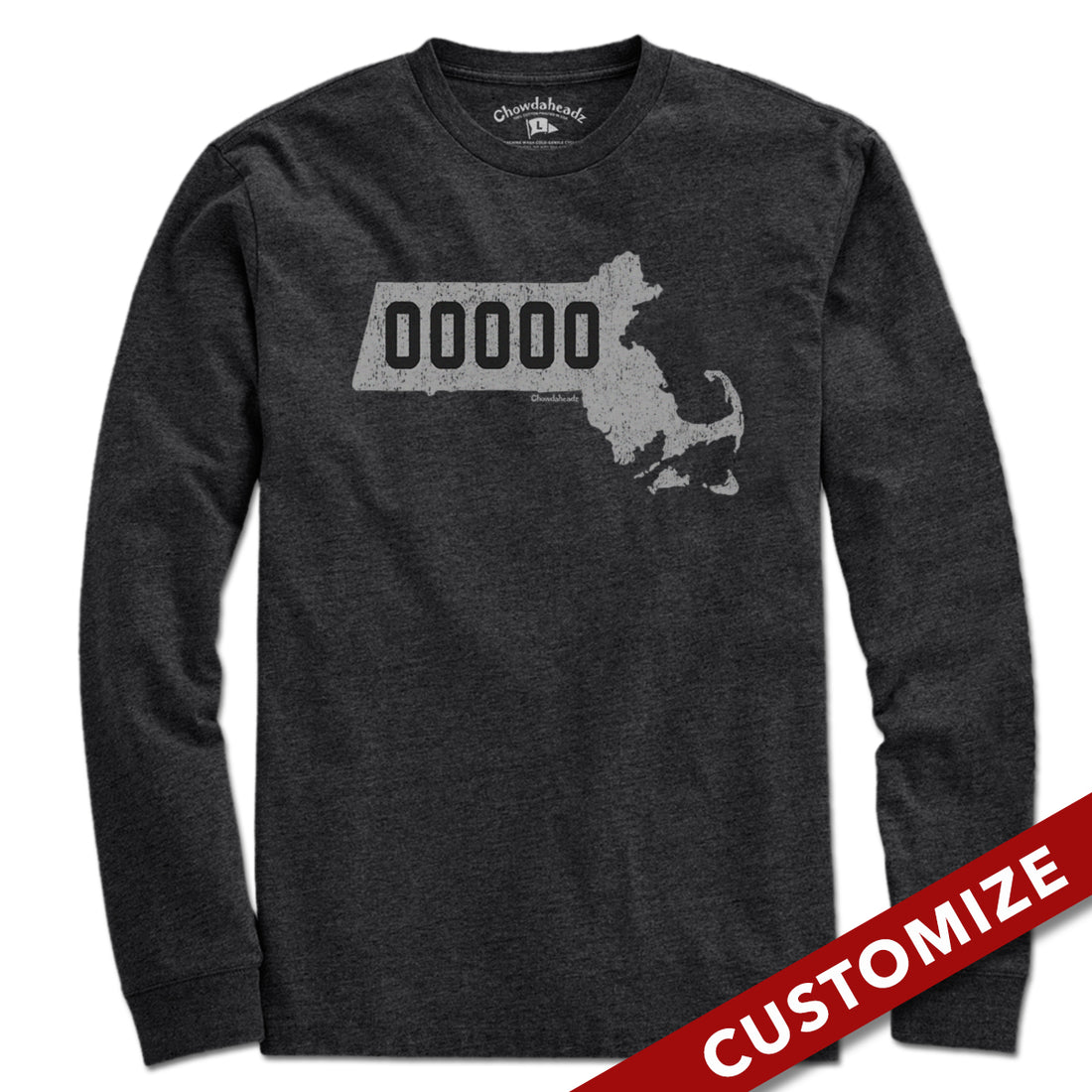 Custom Massachusetts Zip Code T-Shirt - Chowdaheadz