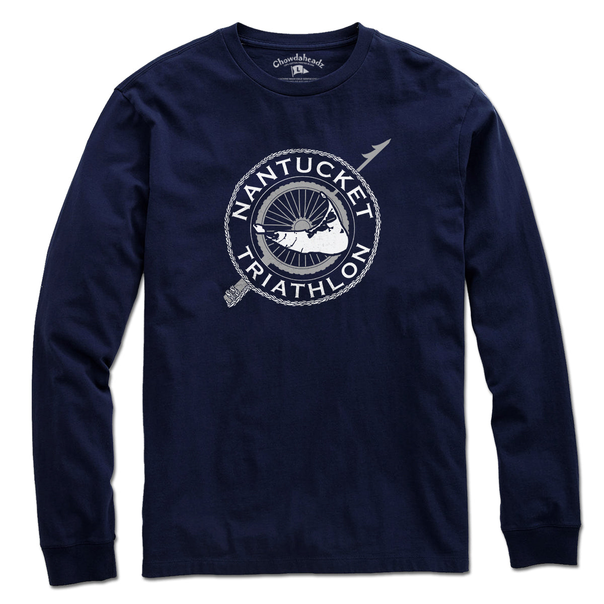 Nantucket Triathlon White Logo T-Shirt - Chowdaheadz