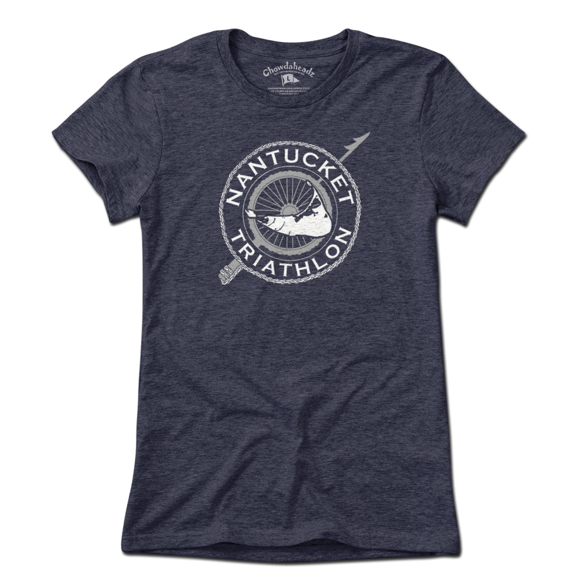 Nantucket Triathlon White Logo T-Shirt - Chowdaheadz