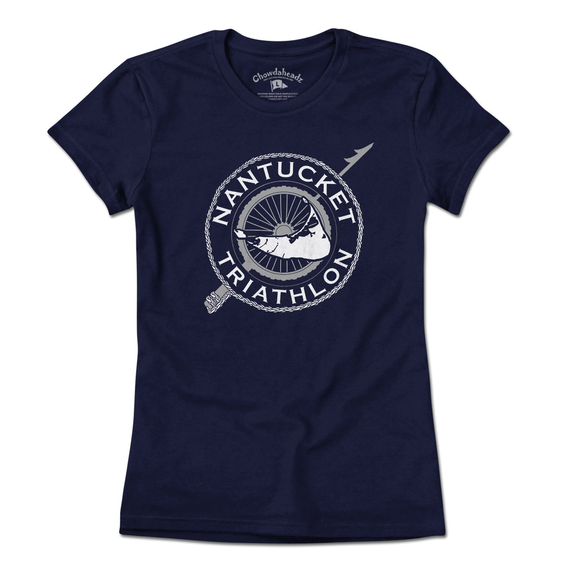 Nantucket Triathlon White Logo T-Shirt - Chowdaheadz