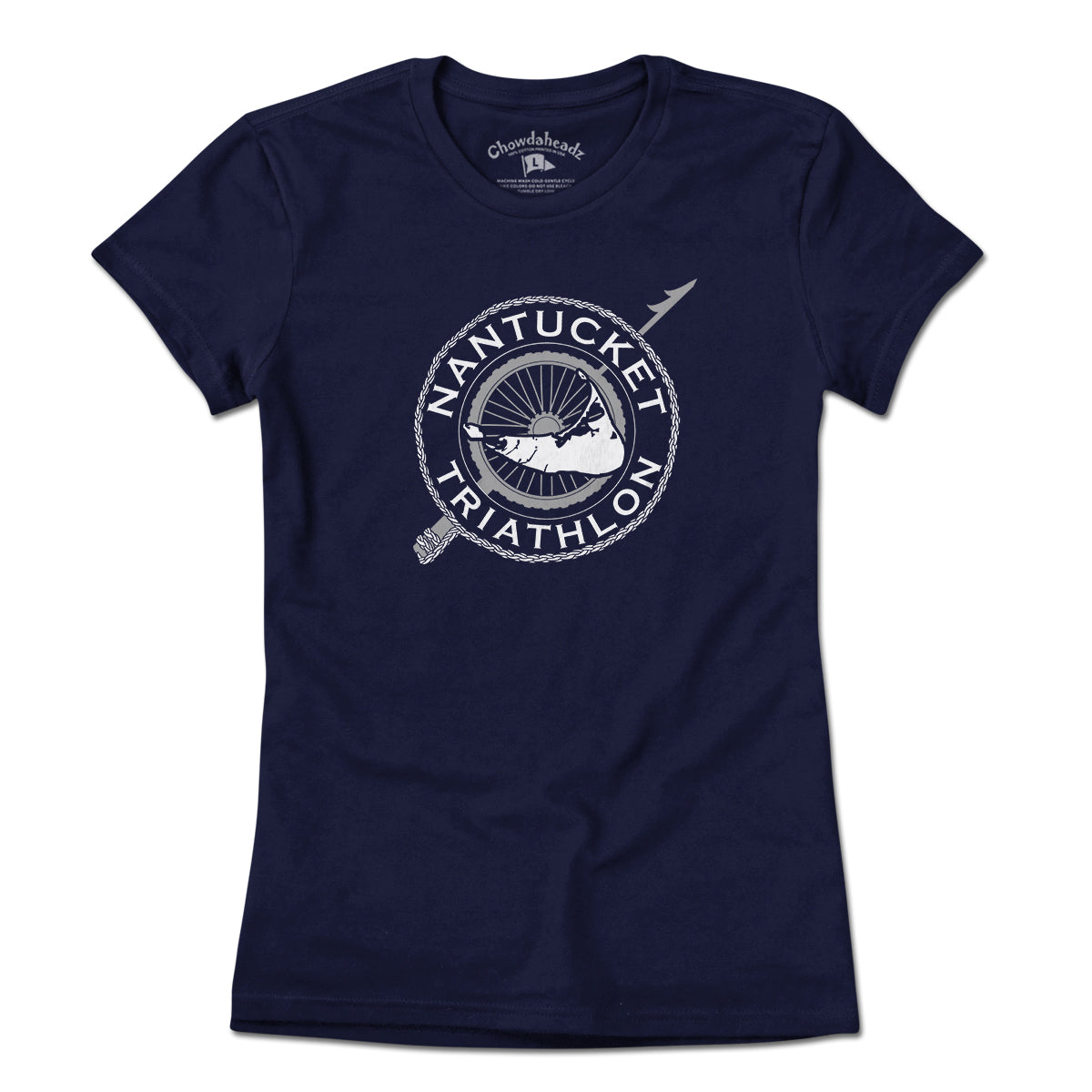 Nantucket Triathlon White Logo T-Shirt - Chowdaheadz