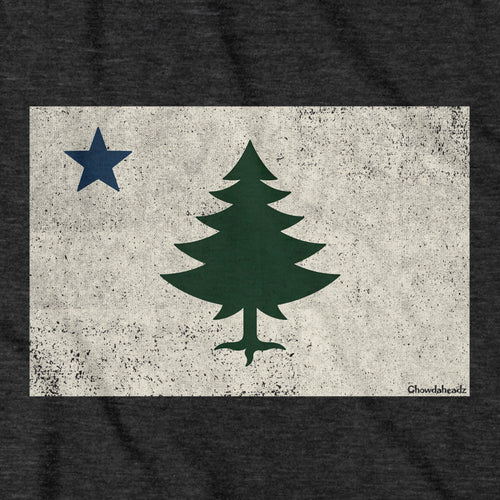 Vintage Maine Flag Tailgater Hoodie - Chowdaheadz